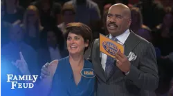 Steve gets a WELL DESERVED HUG! | Family Feud
