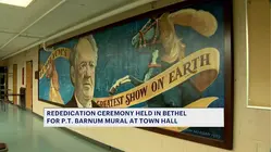 Rededication ceremony held for P.T. Barnum mural at Bethel Town Hall