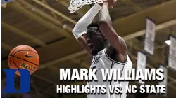 Duke's Mark Williams Dominates The Paint Vs. NC State