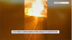 Crash brings down live wires, transformer on Route 23 in Hardyston