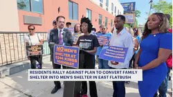East Flatbush residents rally against planned men's shelter