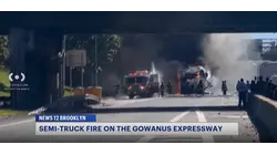 Semi-truck catches on fire on Gowanus Expressway