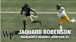 Wake Forest WR Jaquarii Roberson Highlights Against Norfolk St.