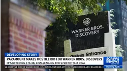Paramount goes hostile in bid for Warner Bros., challenging a $72 billion bid by Netflix