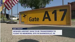 Former Newark Liberty Gate A17 sign to be displayed at Flight 93 National Memorial