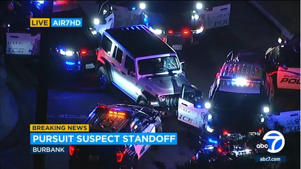 Driver in standoff with police after chase ends in Burbank - ABC7 Los ...