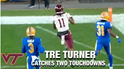 WR Tre Turner Catches Two Touchdowns For Hokies