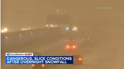 Dangerous, slick conditions after snowfall hits Chicago area