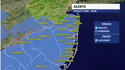 First frost impacts central and southern NJ tonight