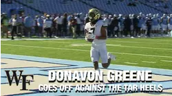Wake Forest WR Donavon Greene Goes Off Against UNC