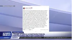 Trump orders Pentagon to scale back joint exercises with South Korea