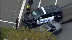 Saddle Brook Police vehicle crashes in Clifton while pursuing stolen Mercedes