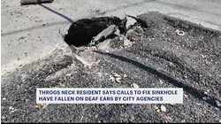 Homeowner: City is ignoring calls about widening sinkhole in Throgs Neck