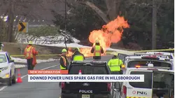 Downed power lines ignite gas main fire, forces evacuations in Hillsborough