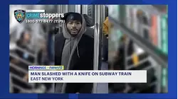 Surveillance video shows person wanted after knife attack on A train in East New York