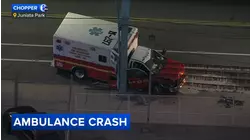 2 medics hurt after ambulance crashes into SEPTA EL Line pillar in Philadelphia's Juniata Park section