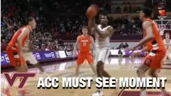 Virginia Tech's Justyn Mutts' Sweet No-Look Sets Up Keve Aluma's Dunk | ACC Must See Moment