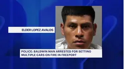 Baldwin man accused of setting fire to several cars