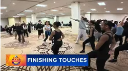 Performers perfecting routine for 6abc Dunkin' Thanksgiving Day Parade