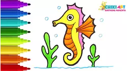 Seahorse And A Collection of Artistic Waves