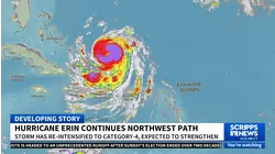 Stronger, bigger Hurricane Erin forecast to create dangerous surf along US coast