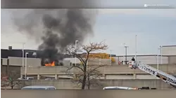 Crews respond to car fire near suburban mall: VIDEO