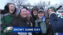 Fans brave snowy conditions for Eagles tailgate