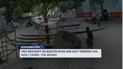 2 men shot steps from subway station in West Farms