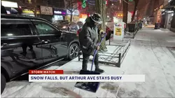 Belmont residents brave snowstorm on Arthur Avenue