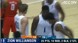 Duke's Zion Williamson Goes Off Against Clemson
