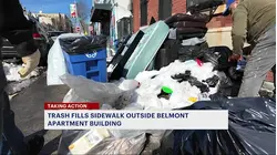 'It's just a terrible mess,' says Belmont resident with trash-filled sidewalk