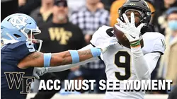Wake Forest WR A.T. Perry's Amazing 1-Handed TD Grab | ACC Must See Moment