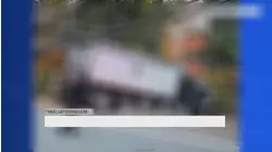 Dump truck crashes into utility pole in Hawthorne