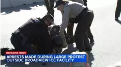 Several appear to be detained outside Broadview ICE detention center