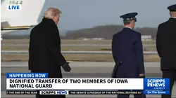 President Trump attends dignified transfer of two Iowa National Guard members killed in Syria