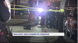 Man shot 3 times, stabbed in the chest in Fordham