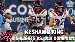 Virginia Tech RB Keshawn King Highlights Against Old Dominion