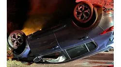 Teen taken into custody after stolen car flips while fleeing police in Mantua