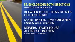 Route 59 shut down in both directions after utility pole and wires fall across road in Nanuet