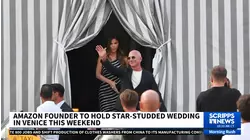 Protesters greet Bezos and Sanchez in Venice ahead of their extravagant wedding