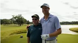 Harris English plays three holes with fan before The RSM Classic