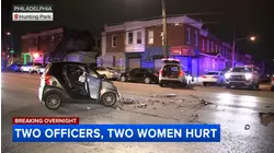Two officers hurt in crash involving police car in Hunting Park