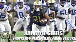 Georgia Tech RB Jahmyr Gibbs Shows Off Versatility Against Duke
