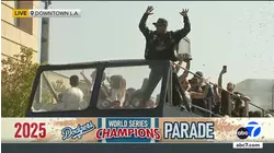 Crowd gets loud as Dodgers make their way through DTLA