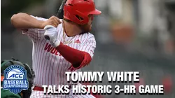 NCSU Slugger Tommy White Talks Historic 3-Home Run Game | ACC Baseball Championship