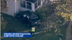 Car crashes into house in Marengo, videos shows