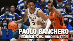 Duke's Paolo Banchero's 23 Points Leads Duke To Win In ACC Opener