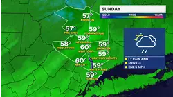 Mostly cloudy Sunday, with light rain arriving in the afternoon in the Hudson Valley
