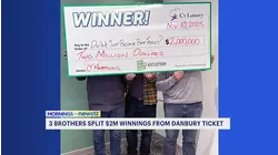 3 brothers split $2M lottery prize in Danbury