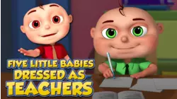 Five Little Babies Dressed As Teachers